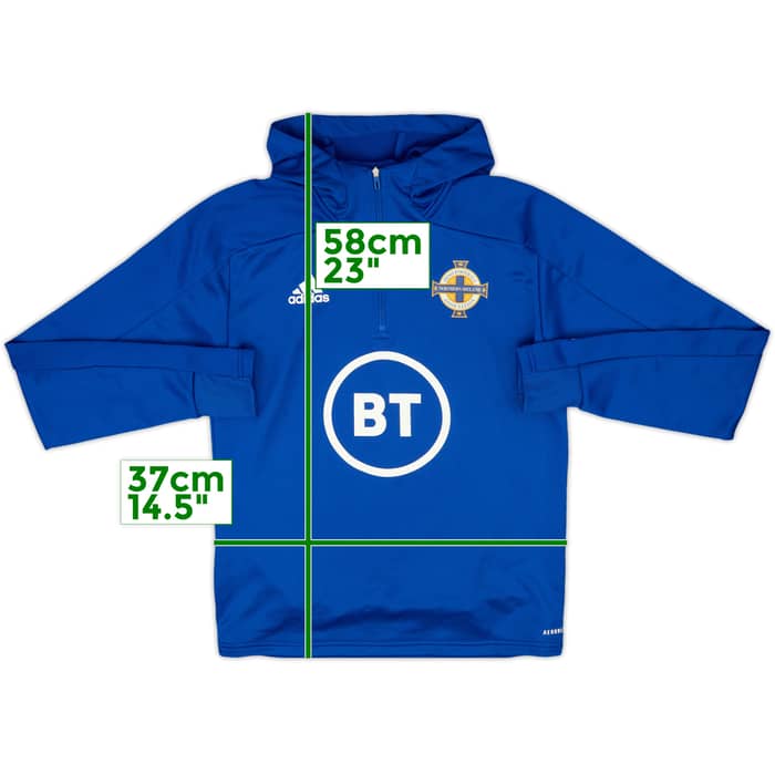 2021-22 Northern Ireland adidas Hooded 1/4 Zip Drill Top - 9/10 - (S)