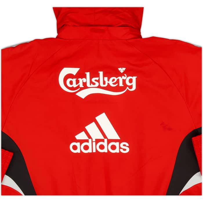2008-09 Liverpool adidas 1/4 Zip Hooded Rain Jacket - 8/10 - (L)