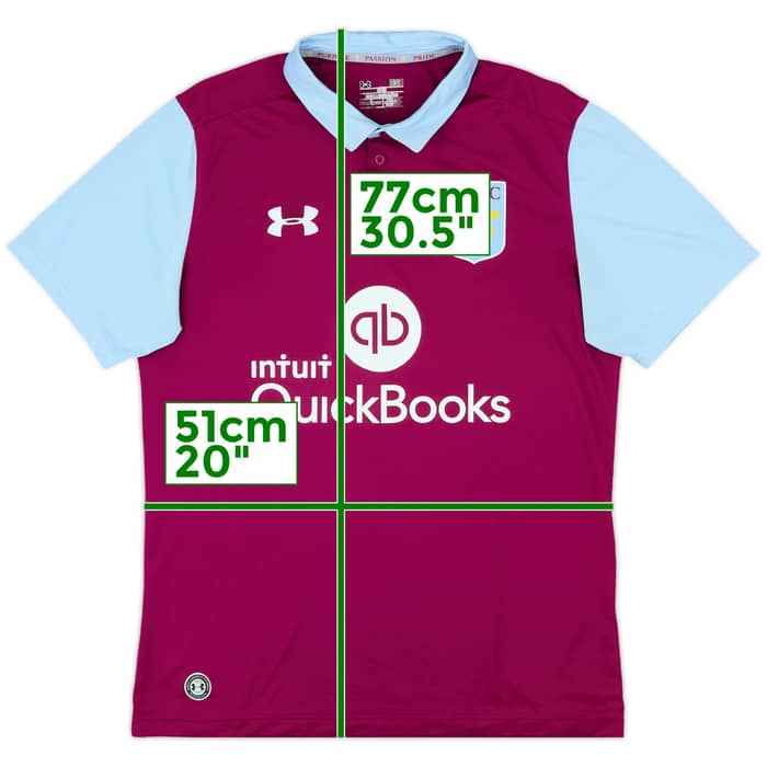 2016-17 Aston Villa Home Shirt - 8/10 - (L)