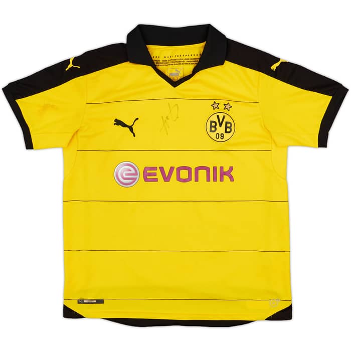 2015-16 Borussia Dortmund Signed Home Shirt - 7/10 - (XL.Boys)