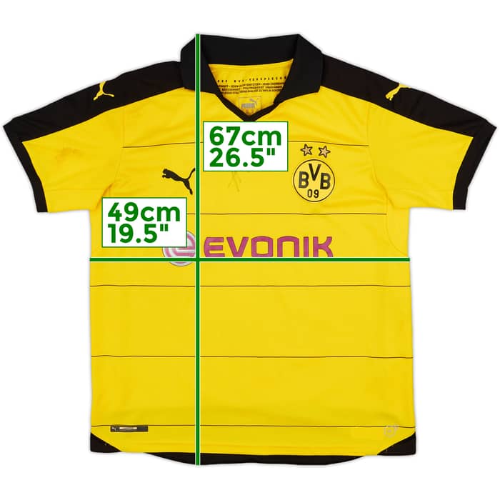 2015-16 Borussia Dortmund Signed Home Shirt - 7/10 - (XL.Boys)