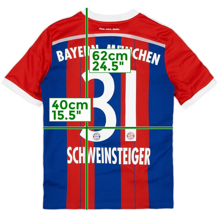 2014-15 Bayern Munich Home Shirt Schweinsteiger #31 - 7/10 - (L.Boys)
