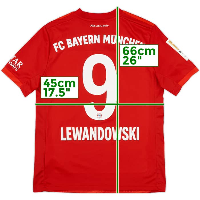 2019-20 Bayern Munich Home Shirt Lewandowski #9 - 6/10 - (L.Boys)