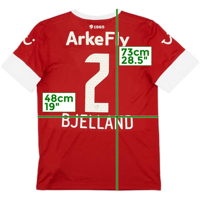 2012-13 FC Twente Home Shirt Bjelland #2 - 7/10 - (M)