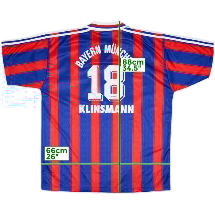 1995-97 Bayern Munich Home Shirt Klinsmann #18 - 9/10 - (XXL)