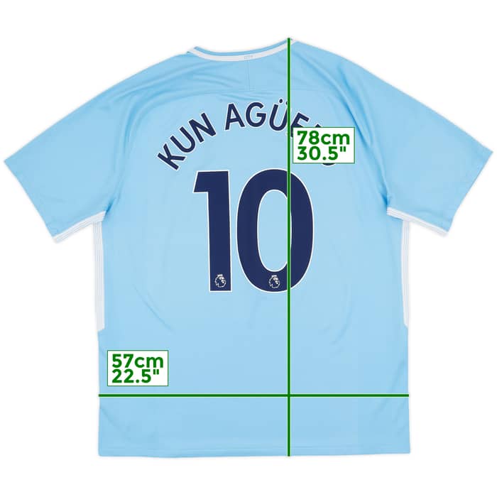 2017-18 Manchester City Home Shirt Kun Aguero #10 - 7/10 - (XL)