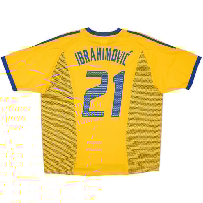 2002-03 Sweden Home Shirt Ibrahimovic #21 - 9/10 - (XXL)