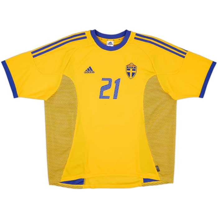 2002-03 Sweden Home Shirt Ibrahimovic #21 - 9/10 - (XXL)