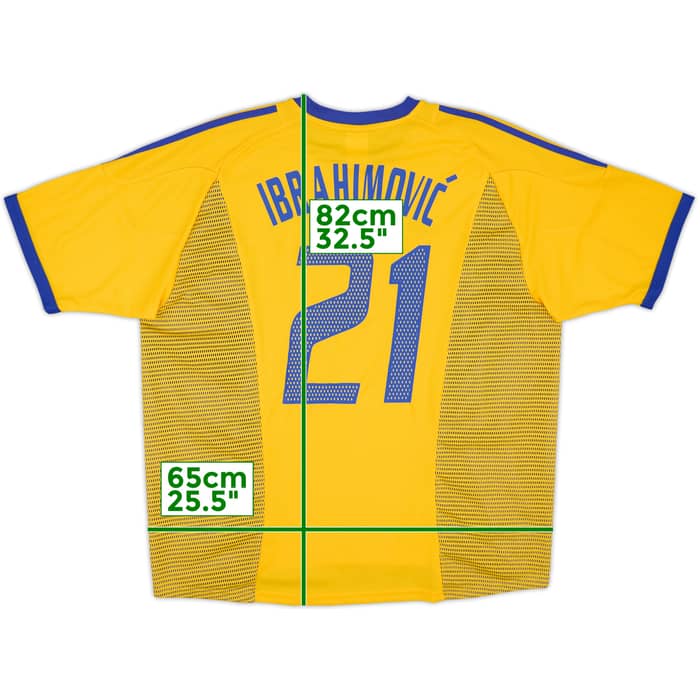 2002-03 Sweden Home Shirt Ibrahimovic #21 - 9/10 - (XXL)