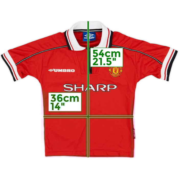 1998-00 Manchester United Home Shirt - 8/10 - (6-7 Years)