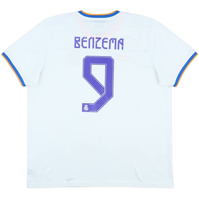 2021-22 Real Madrid Home Shirt Benzema #9 - 9/10 - (XXL)