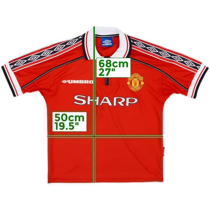 1998-00 Manchester United Home Shirt - 6/10 - (Y)