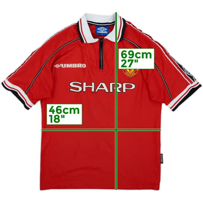 1998-00 Manchester United Home Shirt Cole #9 - 5/10 - (M)