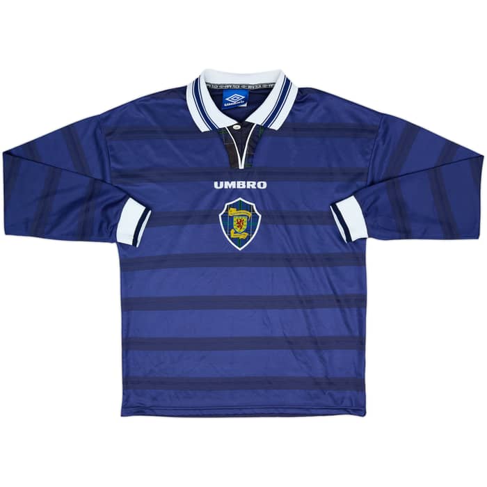 1998-00 Scotland Player Issue Home L/S Shirt - 8/10 - (M)