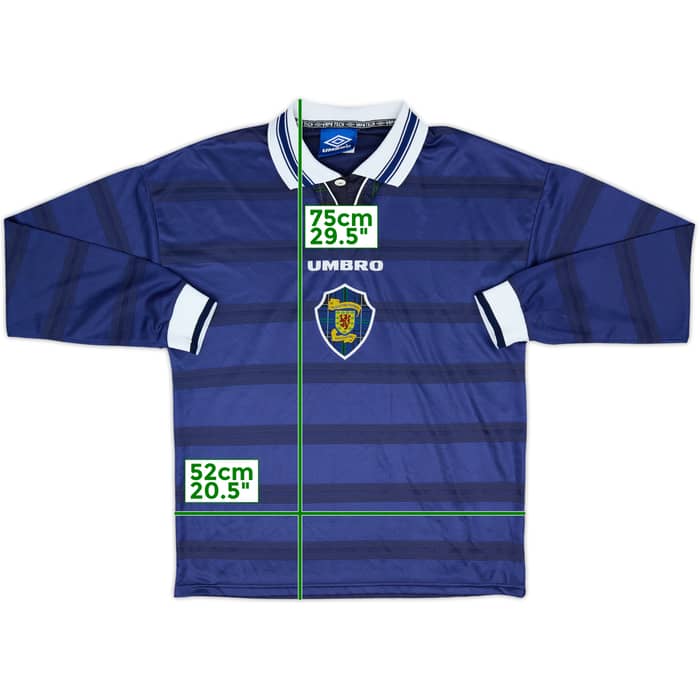1998-00 Scotland Player Issue Home L/S Shirt - 8/10 - (M)