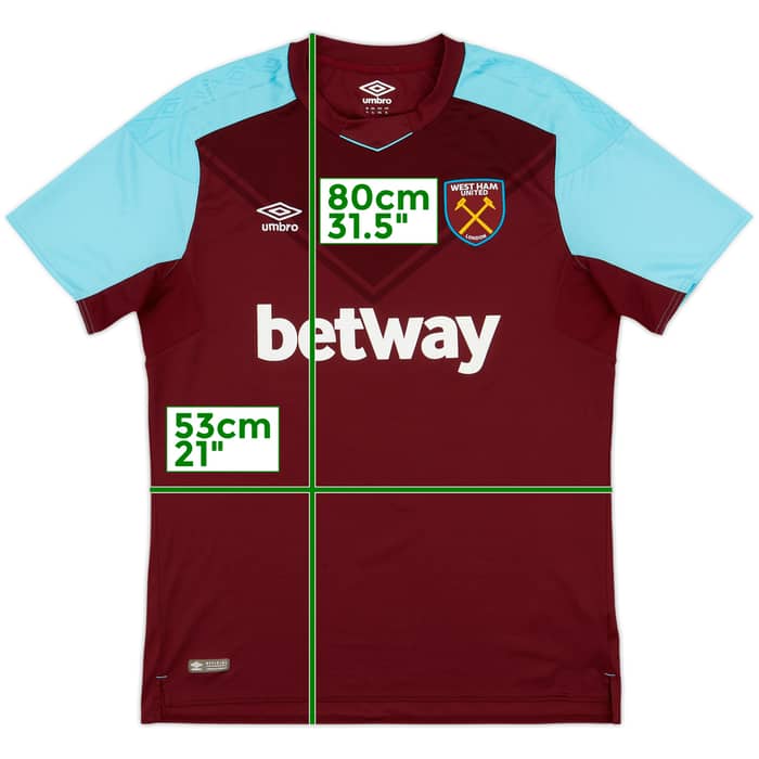 2017-18 West Ham Home Shirt Chicharito #17 - 6/10 - (XL)