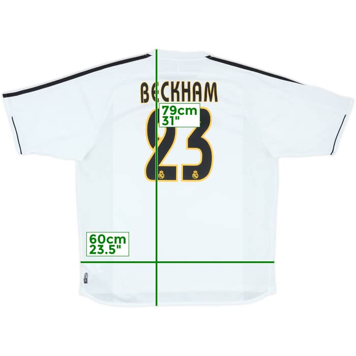 2003-04 Real Madrid Home Shirt Beckham #23 - 8/10 - (XL)