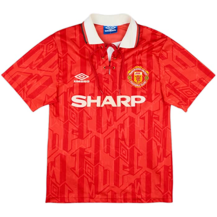 1992-94 Manchester United Home Shirt Cantona #7 - 7/10 - (S)