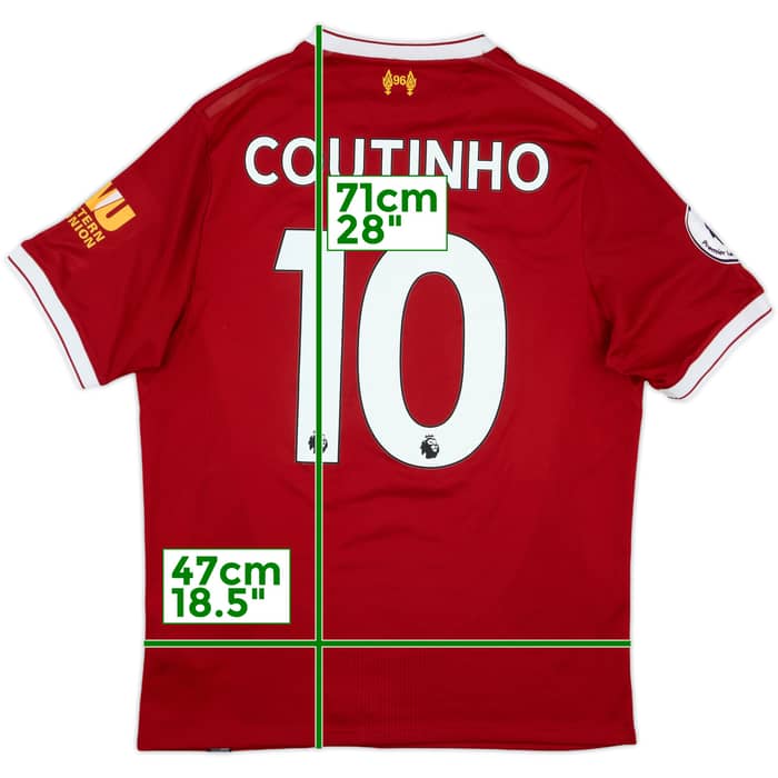 2017-18 Liverpool 125 Years Home Shirt Coutinho #10 - 6/10 - (S)