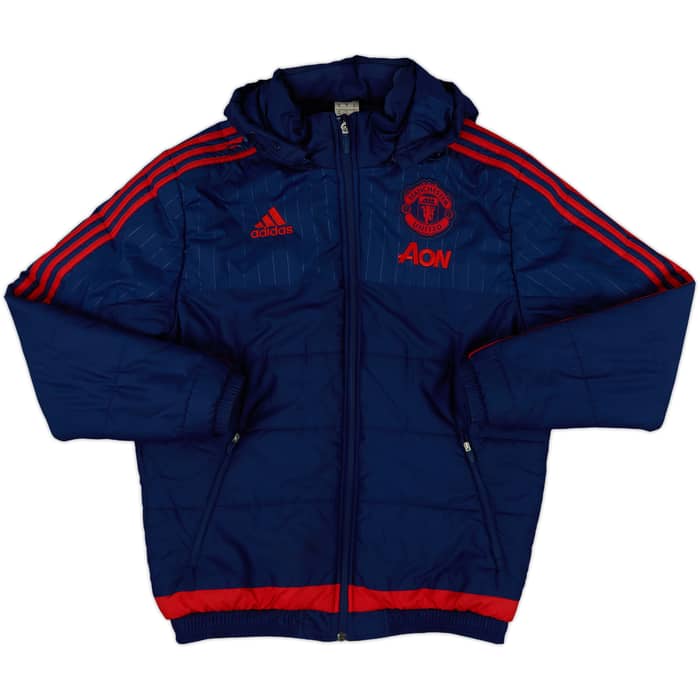 2015-16 Manchester United adidas Padded Bench Coat - 9/10 - (M)