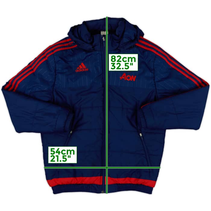 2015-16 Manchester United adidas Padded Bench Coat - 9/10 - (M)