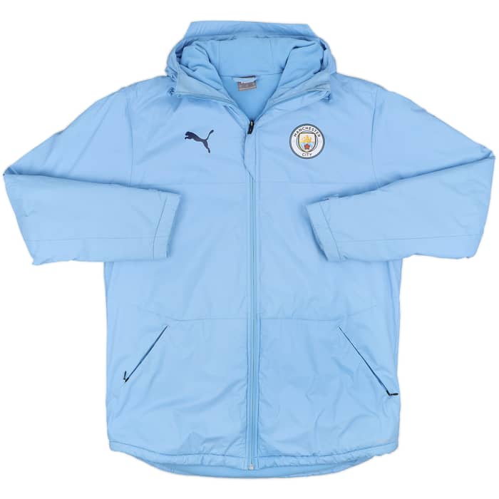 2019-20 Manchester City Puma Hooded Padded Bench Coat - 7/10 - (L)