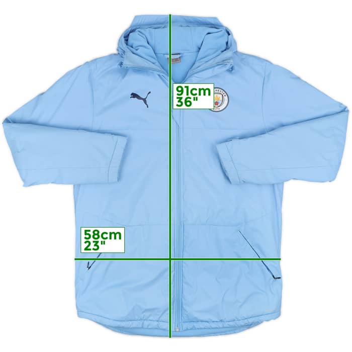 2019-20 Manchester City Puma Hooded Padded Bench Coat - 7/10 - (L)