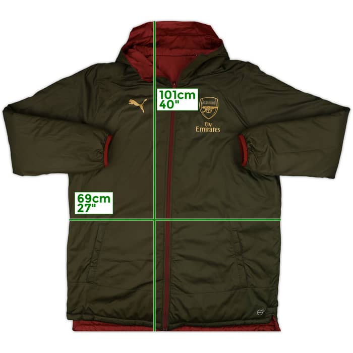 2017-18 Arsenal Puma Reversible Padded Bench Coat - 7/10 - (XXL)