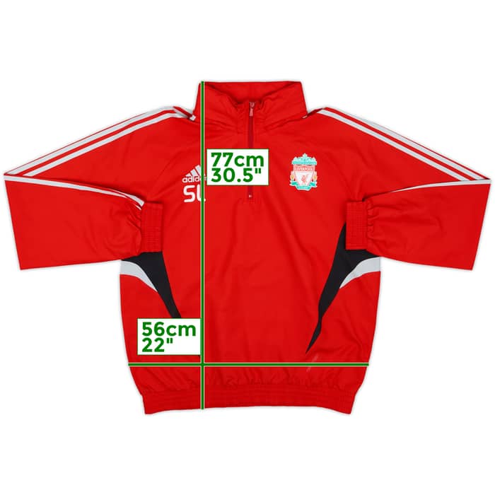 2008-09 Liverpool adidas Staff Issue Hooded 1/4 Zip Drill Top SL - 10/10 - (XL)