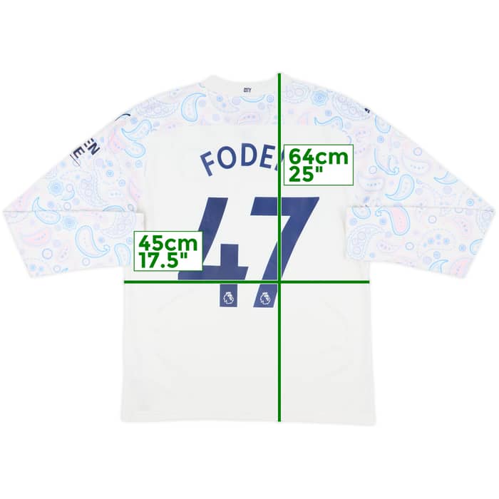 2020-21 Manchester City Third L/S Shirt Foden #47 - 9/10 - (M)