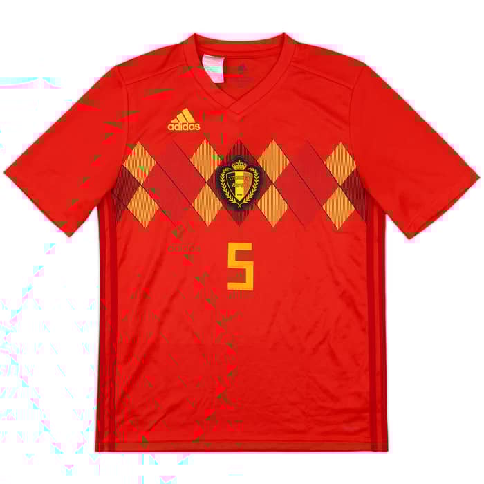 2018-19 Belgium Home Shirt Inne #5 - 8/10 - (XL.Boys)