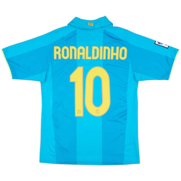 2007-09 Barcelona Away Shirt Ronaldinho #10 - 9/10 - (S)