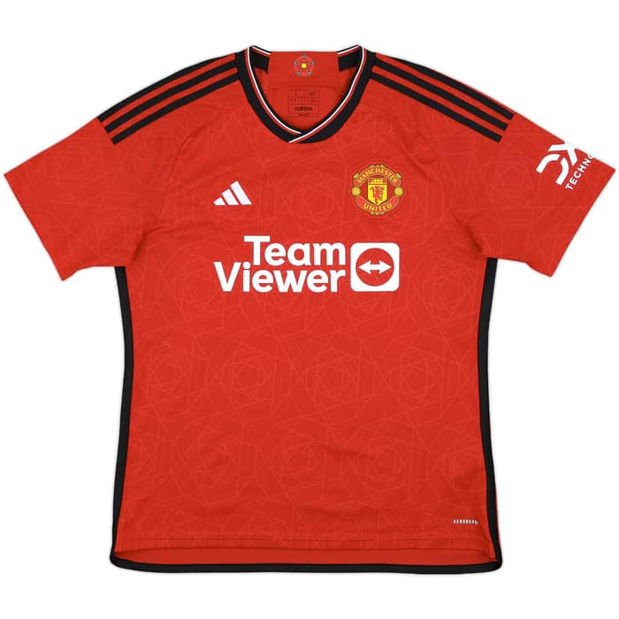 2023-24 Manchester United Home Shirt Martinez #6 - 9/10 - (L)