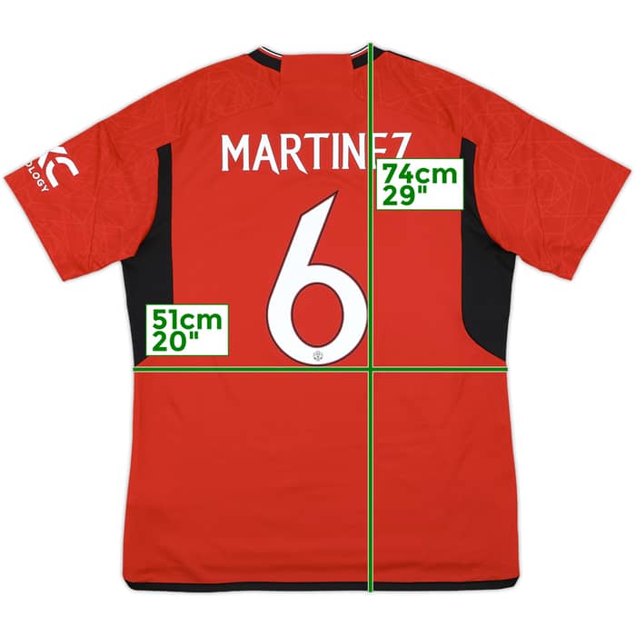 2023-24 Manchester United Home Shirt Martinez #6 - 9/10 - (L)