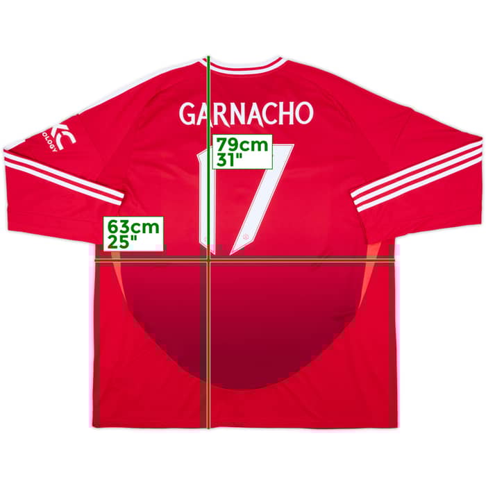 2024-25 Manchester United Home L/S Shirt Garnacho #17 - 10/10 - (3XL)