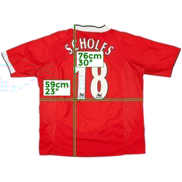 2004-06 Manchester United Home Shirt Scholes #18 - 6/10 - (XL)