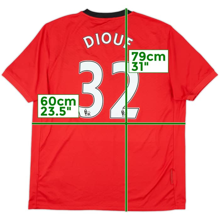 2009-10 Manchester United Home Shirt Diouf #32 - 10/10 - (XL)