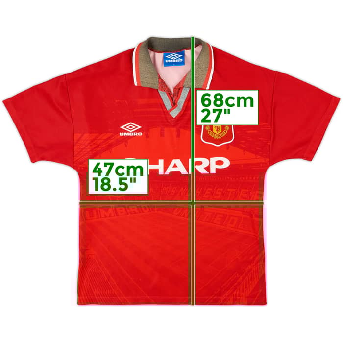 1994-96 Manchester United Home Shirt - 6/10 - (Y)