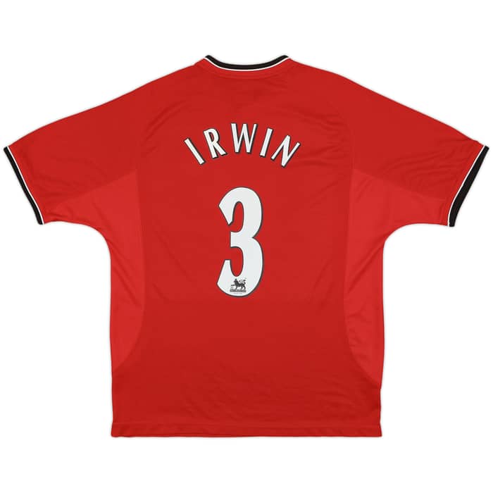 2000-02 Manchester United 'Dennis Irwin Testimonial' Home Shirt Irwin #3 - 8/10 - (L)