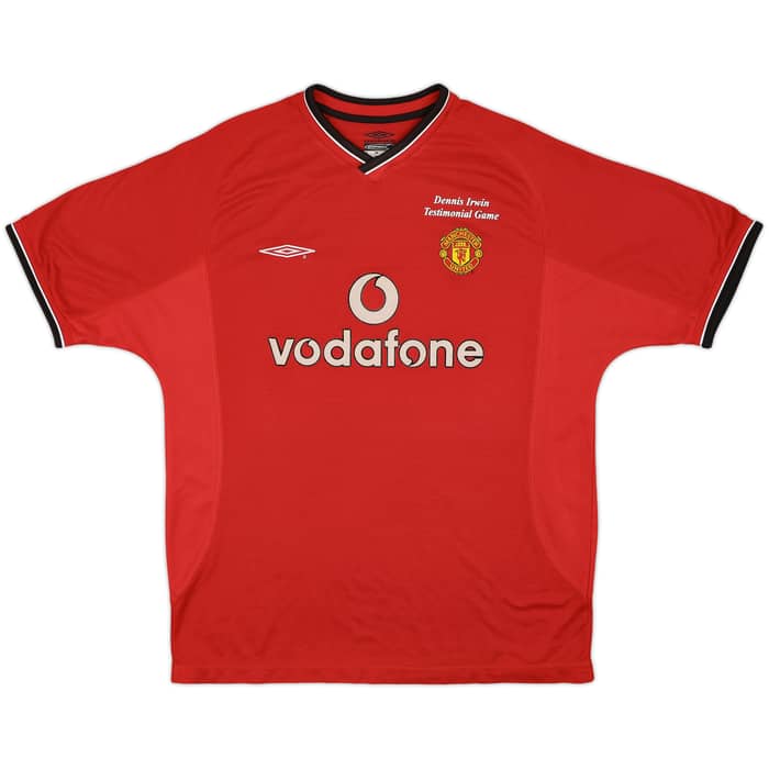2000-02 Manchester United 'Dennis Irwin Testimonial' Home Shirt Irwin #3 - 8/10 - (L)