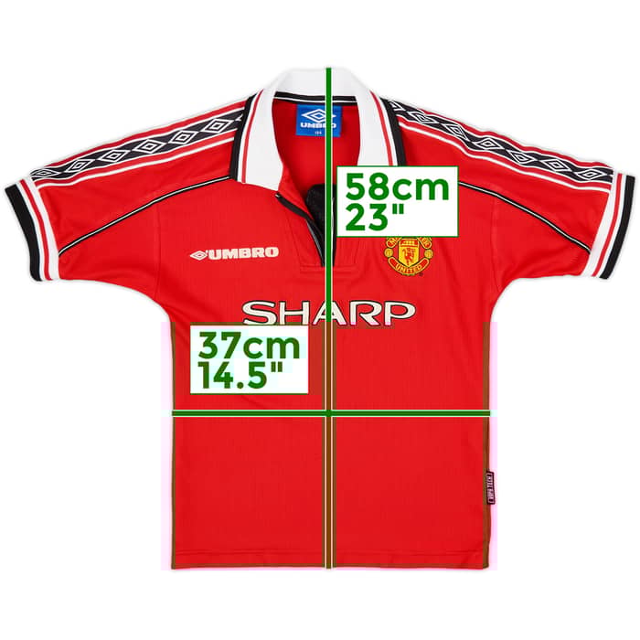 1998-00 Manchester United Home Shirt - 7/10 - (S.Boys)