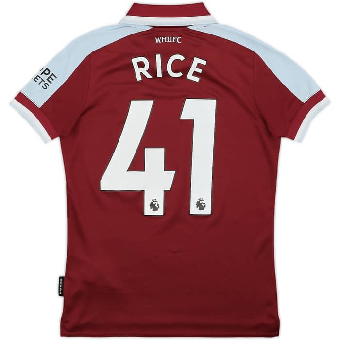 2021-22 West Ham Home Shirt Rice #41 - 6/10 - (L.Boys)