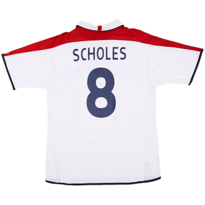 2003-05 England Home Shirt Scholes #8 - 6/10 - (L)