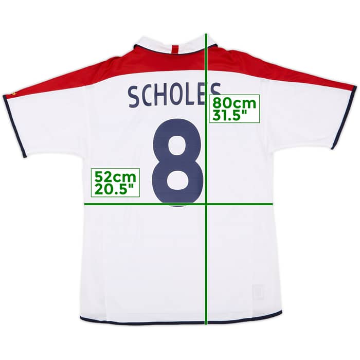 2003-05 England Home Shirt Scholes #8 - 6/10 - (L)