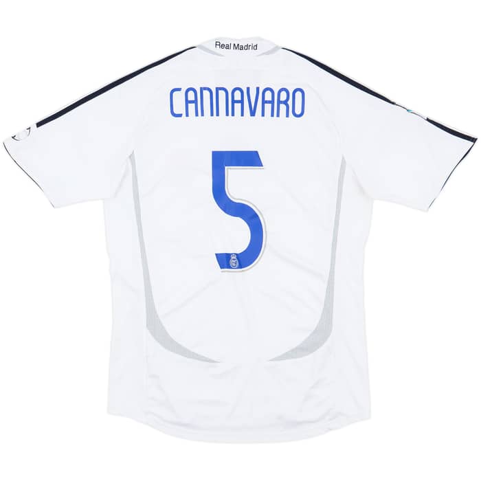 2006-07 Real Madrid Home Shirt Cannavaro #5 - 8/10 - (M)
