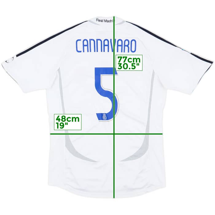 2006-07 Real Madrid Home Shirt Cannavaro #5 - 8/10 - (M)