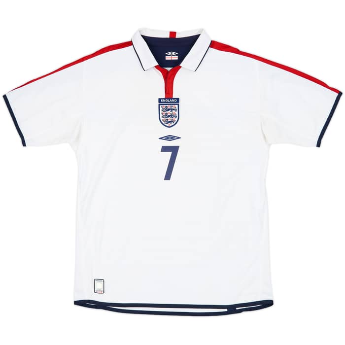 2003-05 England Home Shirt Beckham #7 - 7/10 - (L)