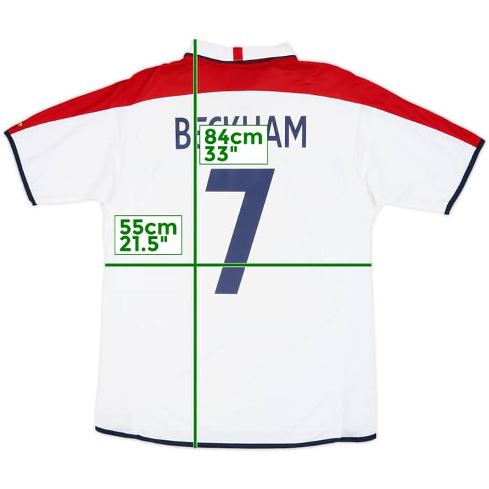 2003-05 England Home Shirt Beckham #7 - 7/10 - (L)