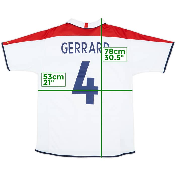 2003-05 England Home Shirt Gerrard #4 - 6/10 - (L)