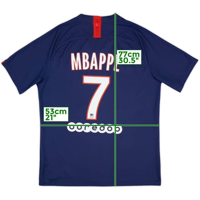 2019-20 Paris Saint-Germain Home Shirt Mbappe #7 - 6/10 - (L)
